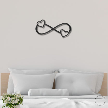 Double Heart Infinity Steel Wall Sign - Mallard Moon Gift Shop