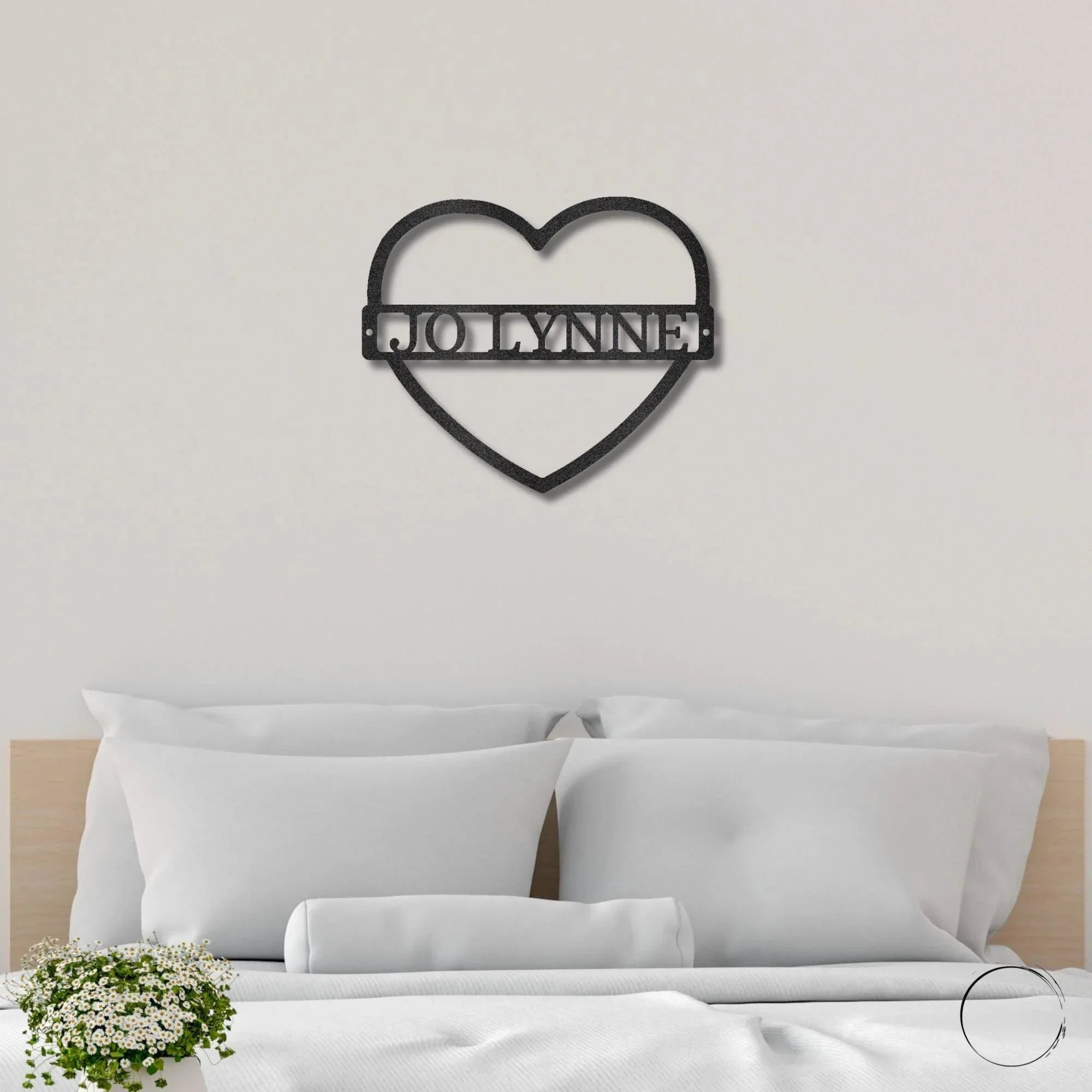 Custom Heart Shaped Monogram Personalized Steel Wall Sign