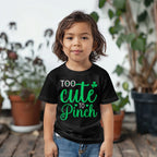 Too Cute to Pinch Toddler T-Shirt – St. Patrick's Day Outfit for Boys & Girls – Funny Irish Holiday Shirt – Soft Cotton Tee
