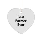 Best Farmer Ever Heart Ornament Gifts from Friends for Christmas Unique Farmer