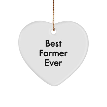 Best Farmer Ever Heart Ornament Gifts from Friends for Christmas Unique Farmer