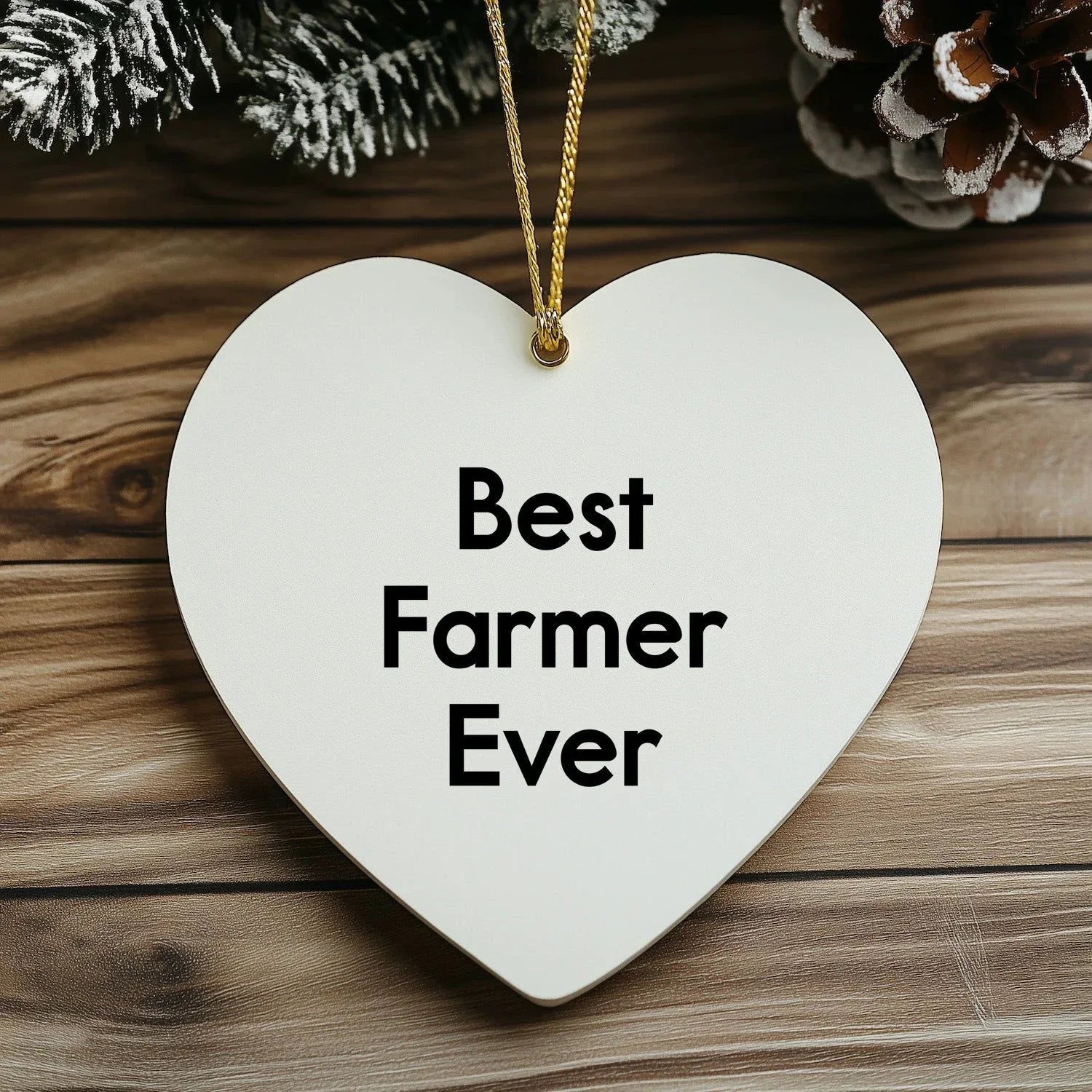 Best Farmer Ever Heart Ornament Gifts from Friends for Christmas Unique Farmer