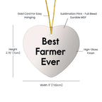 Best Farmer Ever Heart Ornament Gifts from Friends for Christmas Unique Farmer