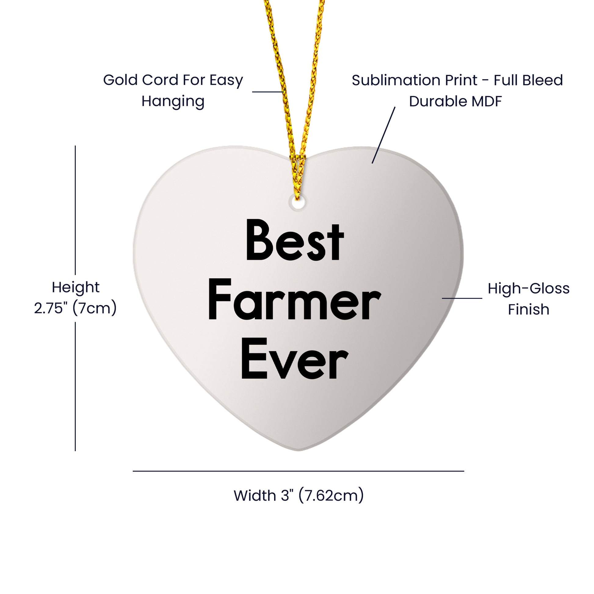 Best Farmer Ever Heart Ornament Gifts from Friends for Christmas Unique Farmer