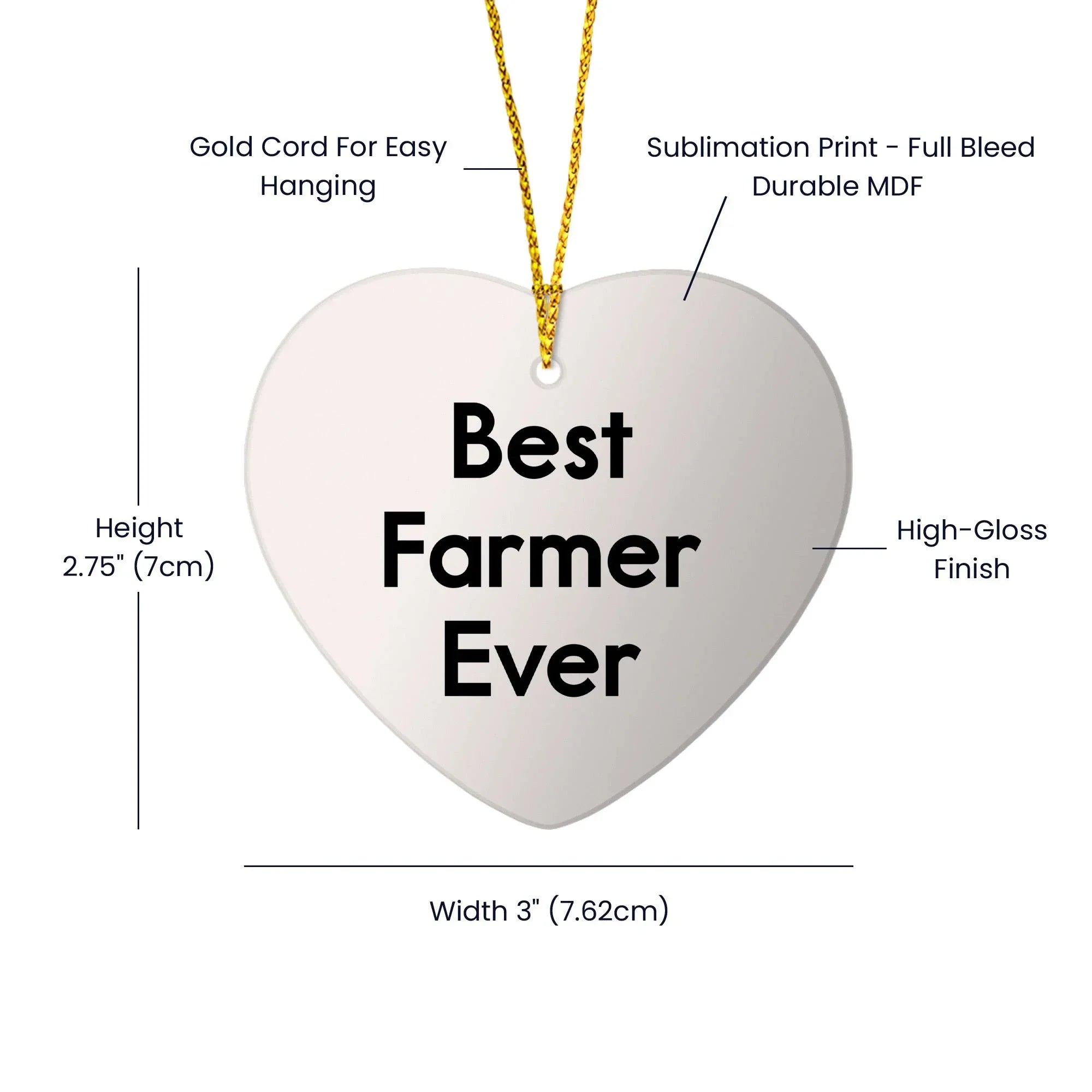 Best Farmer Ever Heart Ornament Gifts from Friends for Christmas Unique Farmer