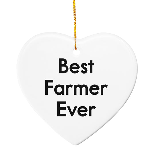 Best Farmer Ever Heart Ornament Gifts from Friends for Christmas Unique Farmer