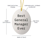 Best General Manager Ever Oval Ornament Gifts from Friends for Christmas