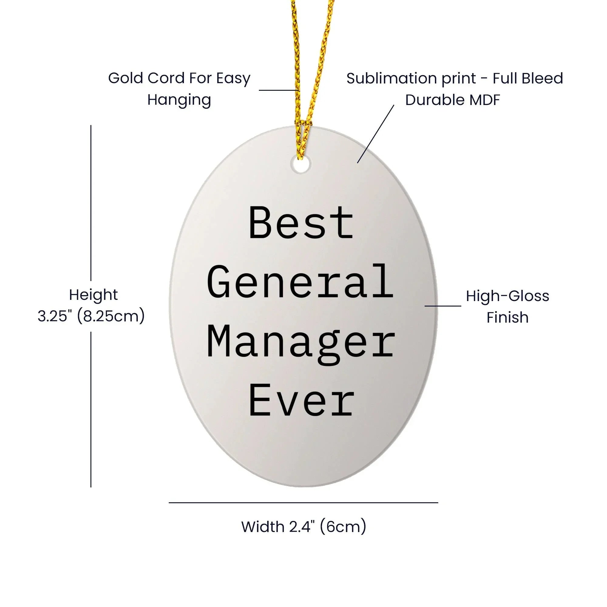 Best General Manager Ever Oval Ornament Gifts from Friends for Christmas