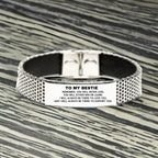 Bestie Gifts, To My Bestie Remember, you will never lose. You will either WIN or LEARN, Keepsake Stainless Steel Bracelet For Bestie Engraved, Birthday Christmas Gifts Ideas For Bestie X-mas Gifts