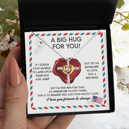 Daughter Birthday Graduation Confirmation Gift Big Hug For You Cross Pendant Necklace - Mallard Moon Gift Shop