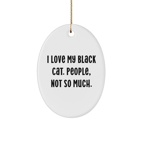 Black Cat Oval Ornament Gifts from Friends to Family, I Love My Black Cat. People, Not So Much. Unique Christmas Memorable Present