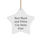 Black and White Cat Mom Gifts from Friends for Christmas Unique Star Ornament