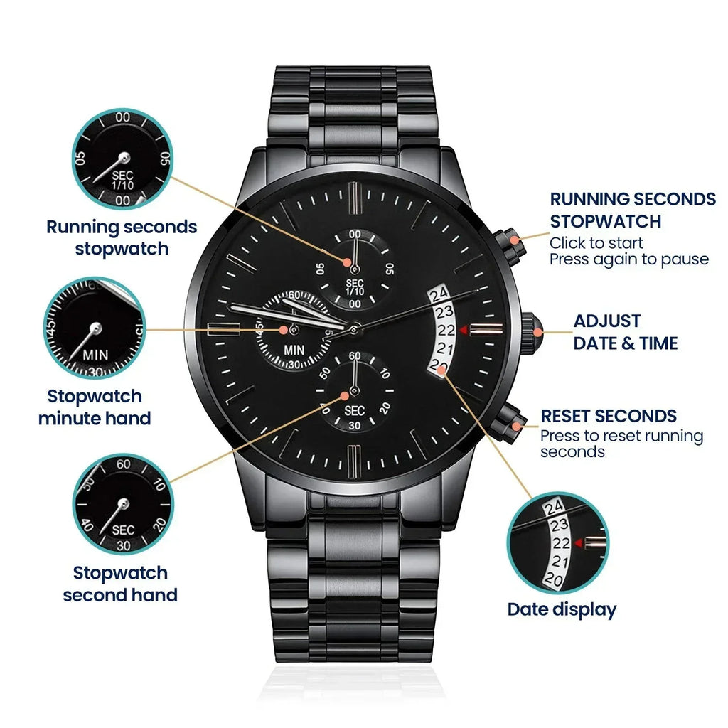 Air Mail Letter to Dad Chronograph Watch - From the Luckiest Child - Birthday, Father's Day Gift