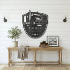 Personalized Trucker Metal Wall Art Sign | Custom Semi Truck Name Sign | Truck Driver Gift | Custom Steel Wall Decor | Made in USA