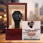 Husband Wedding Day Gift - Jackpot Winner - Black Chronograph Watch