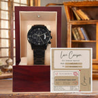 Husband Wedding Day Gift - Coupon Book - Black Chronograph Watch