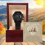 Husband Wedding Day Gift - I Choose You - Black Chronograph Watch