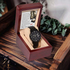 Father of the Bride Gift Will You Walk Me Down the Wedding Aisle Black Chronograph Watch
