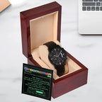 Groomsman Wedding Day Gift - Saving Search Data - Black Chronograph Watch