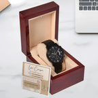 Husband Wedding Day Gift - Coupon Book - Black Chronograph Watch