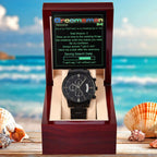 Groomsman Wedding Day Gift - Saving Search Data - Black Chronograph Watch