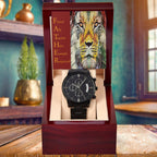 Dad Gift - Friend Ally Teacher Hero Example Respected - Black Chronograph Watch