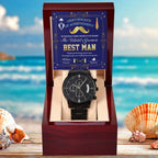 Best Man Wedding Day Gift World's Greatest Best Man - Black Chronograph Watch