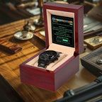 Groomsman Wedding Day Gift - Saving Search Data - Black Chronograph Watch