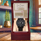 Husband Wedding Day Gift - Coupon Book - Black Chronograph Watch