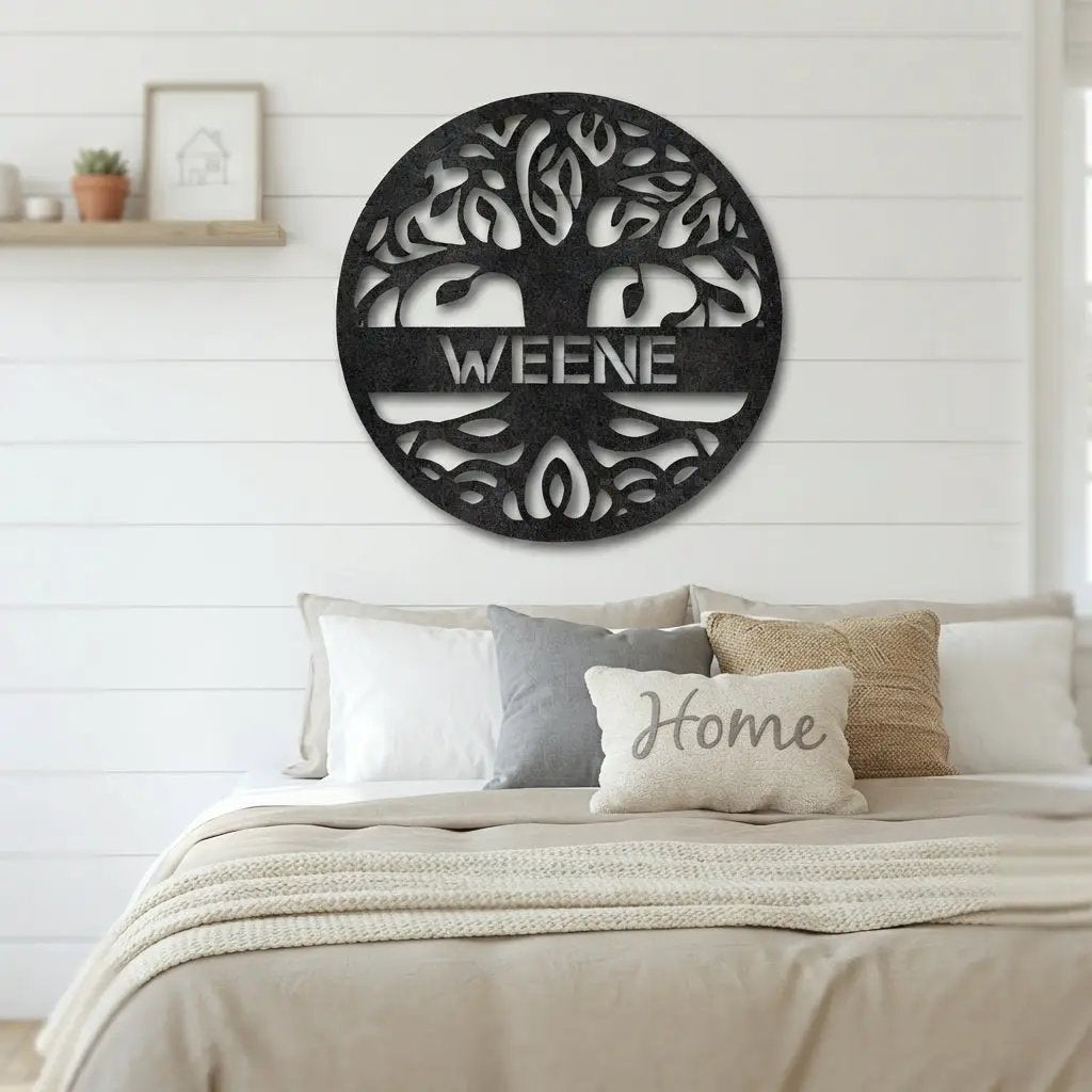 Personalized Tree of Life Metal Wall Art – Custom Family Name Sign – Tree of Life Metal Decor – Nature Inspired Family Wall Decor