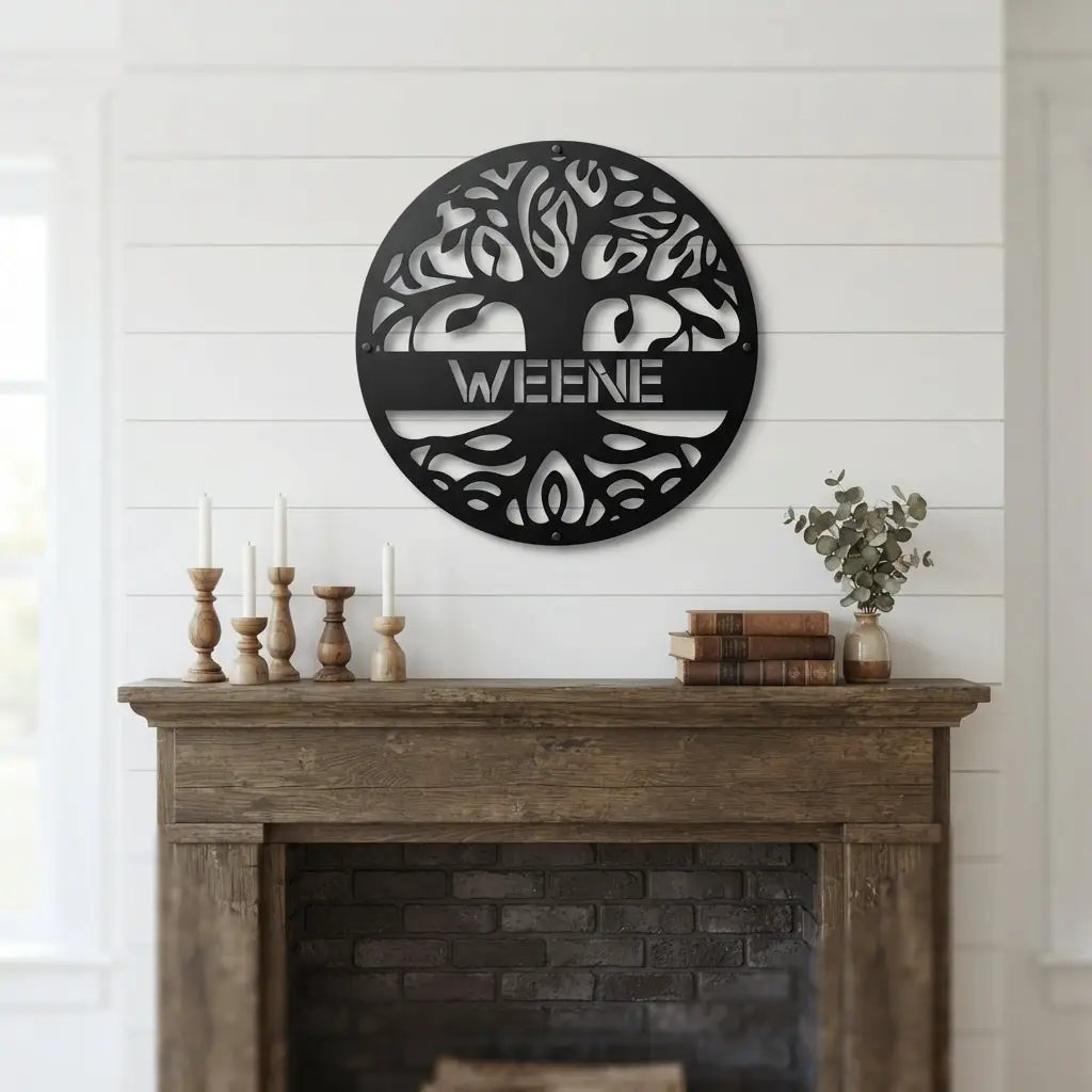 Personalized Tree of Life Metal Wall Art – Custom Family Name Sign – Tree of Life Metal Decor – Nature Inspired Family Wall Decor