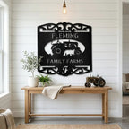Personalized Family Farm Metal Wall Art Sign Custom Farm Name Tractor Steel Sign Elegant Farmhouse Decor Outdoor Ranch Sign