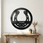 Personalized Horseshoe Metal Wall Art Sign Custom Ranch Name Steel Decor Western Farmhouse