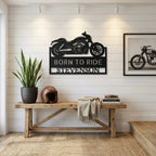 Personalized Cruiser Motorcycle Metal Wall Art – Custom Name Sign – Biker Garage Decor, Motorcycle Rider Gift, Man Cave Steel Sign