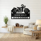 Personalized Motorcycle Metal Wall Art – Custom Name Garage Decor – Motorcycle Gift – Steel Wall Sign