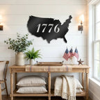 Patriotic Gift 1776 Metal Art Steel Wall Sign