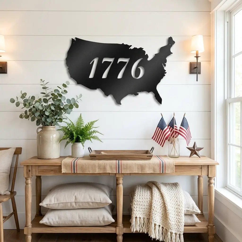 Patriotic Gift 1776 Metal Art Steel Wall Sign