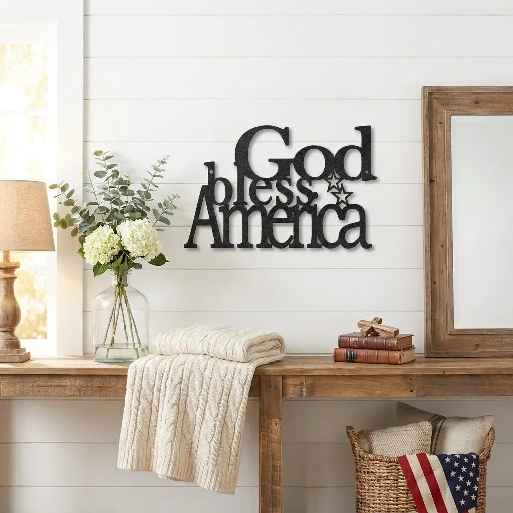 God Bless America Metal Art – A Tribute to Faith, Freedom & Home