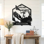 Personalized Eagle Metal Wall Art, Custom Freedom Sign, Mountain Eagle Decor, Patriotic Wall Art