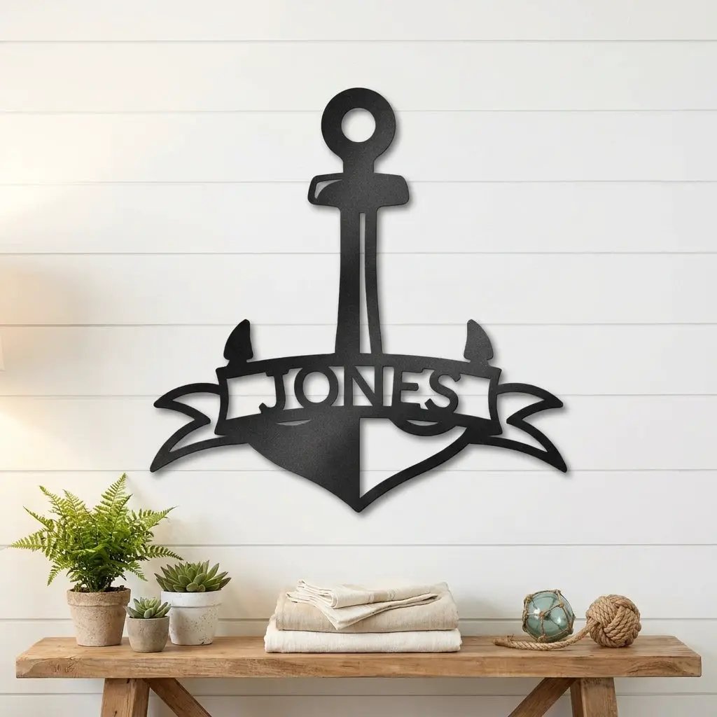 Personalized Anchor Name Metal Art – Simple, Bold, Yours