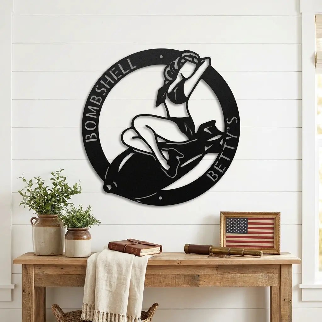 Personalized Vintage Pin-Up Metal Art – Bold, Fun & Made for Your Space
