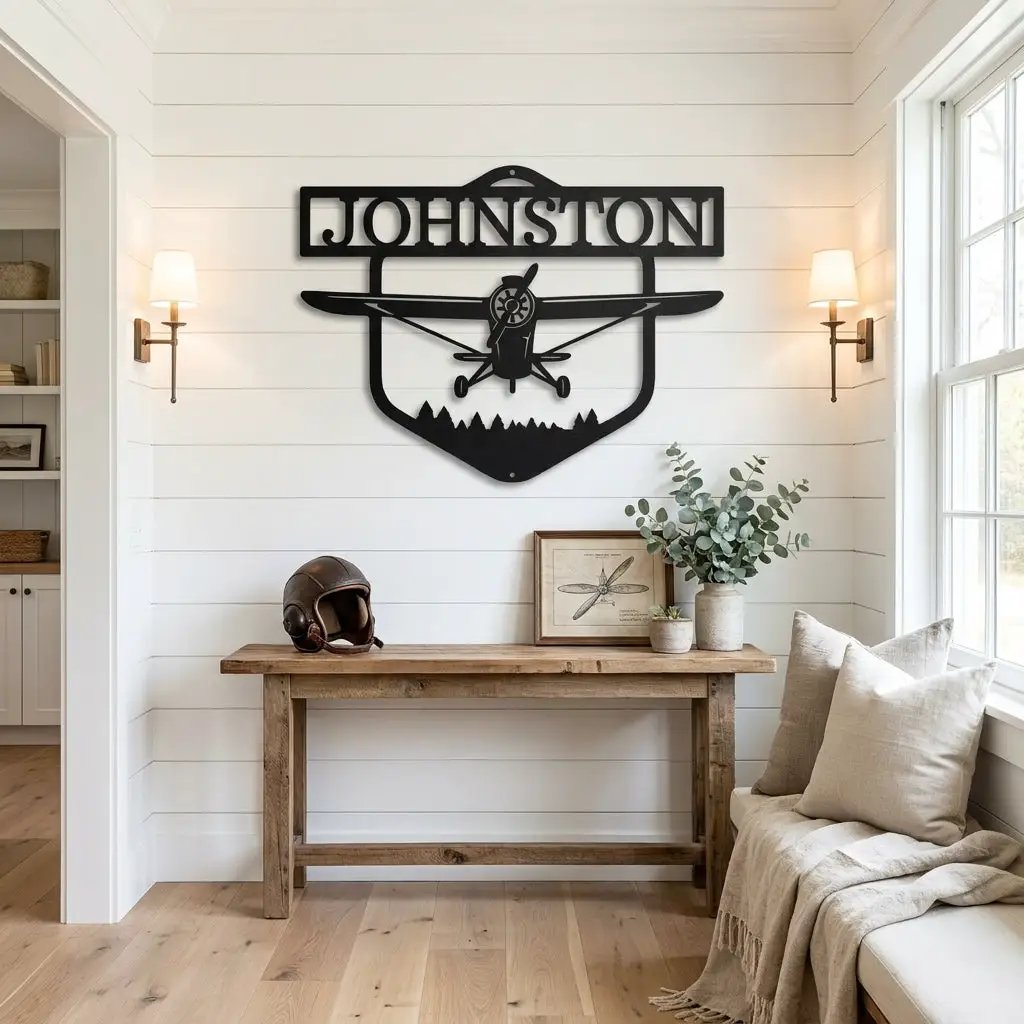Personalized Airplane Metal Wall Art – Custom Pilot Name Sign – Aviation Decor – Aircraft Wall Art – Gift for Pilots