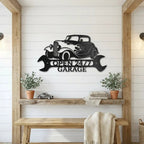 Personalized Hot Rod Metal Sign – Custom Garage Sign – Classic Car Wall Art – Gift for Dad