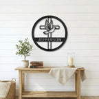 Personalized Cross & Dove Metal Wall Art – Custom Family Name Christian Steel Sign – Faith Based Farmhouse Wall Decor