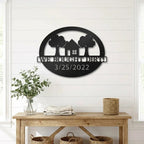 Custom New Home Steel Sign – Farmhouse Housewarming Gift with Established Date