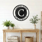 Initial Family Name Personalized Indoor Outdoor Steel Wall Sign Art