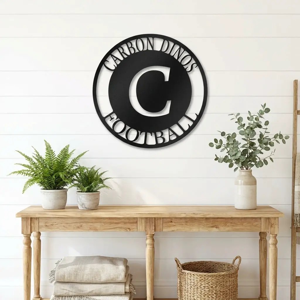 Initial Family Name Personalized Indoor Outdoor Steel Wall Sign Art