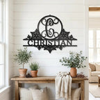 Personalized Family Name Metal Wall Art with Initial – Custom Monogram Steel Sign – Wedding Gift – Housewarming Decor – Farmhouse Wall Art
