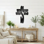 Jesus Cross Metal Wall Art | Christian Religious Decor | Inspirational Faith Wall Hanging