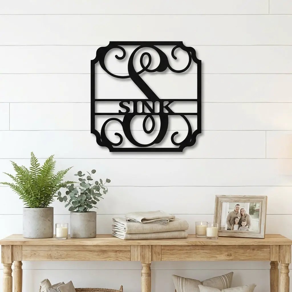 Personalized Monogram Metal Wall Sign: A Statement of Elegance & Identity